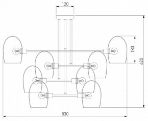 Люстра на штанге Eurosvet Gardie 70141/8 хром в Качканаре - kachkanar.mebel24.online | фото 3