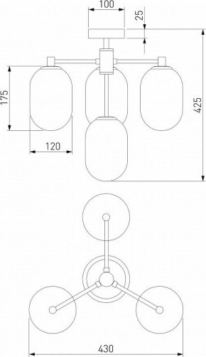 Люстра на штанге Eurosvet Loona 60161/4 латунь в Качканаре - kachkanar.mebel24.online | фото 3