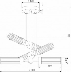Люстра на штанге Eurosvet Oriens 60166/6 латунь в Качканаре - kachkanar.mebel24.online | фото 5