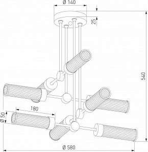 Люстра на штанге Eurosvet Oriens 60166/8 латунь в Качканаре - kachkanar.mebel24.online | фото 3