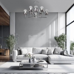 Люстра на штанге Eurosvet Pluto 60156/8 хром в Качканаре - kachkanar.mebel24.online | фото 3