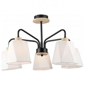 Люстра на штанге Imex MD.5714 MD.5714-5-S-BK+WOOD в Качканаре - kachkanar.mebel24.online | фото