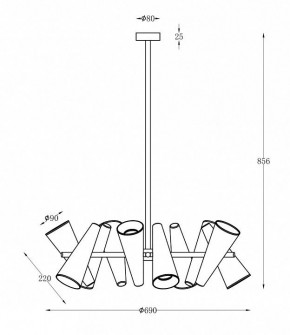 Люстра на штанге Maytoni Giro MOD095PL-10BS в Качканаре - kachkanar.mebel24.online | фото 2