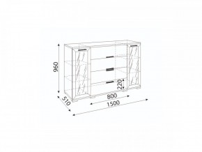 Мармарис (гостиная) М11 Комод-витрина в Качканаре - kachkanar.mebel24.online | фото 2