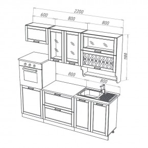 МИЛАНО Кухонный гарнитур 2,2 м Компоновка №3 (Орех) в Качканаре - kachkanar.mebel24.online | фото 2