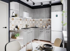 Модульная кухня Марбл мрамор лайт в Качканаре - kachkanar.mebel24.online | фото 1
