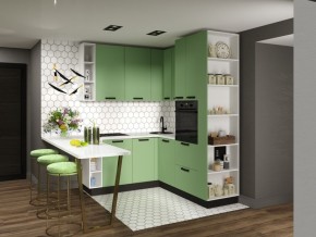 Модульная кухня Осло карбон мята в Качканаре - kachkanar.mebel24.online | фото 1