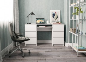 МОРИ МС-2 Стол 6 ящиков (белый) в Качканаре - kachkanar.mebel24.online | фото