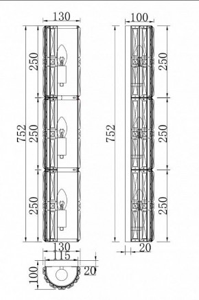 Накладной светильник Maytoni Facet MOD094WL-03G в Качканаре - kachkanar.mebel24.online | фото 4