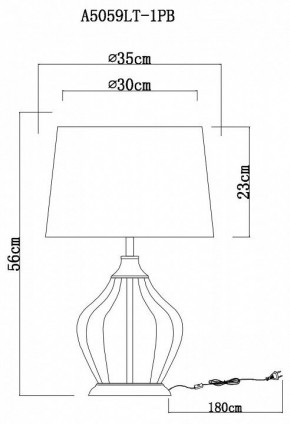 Настольная лампа декоративная Arte Lamp Baymont A5059LT-1PB в Качканаре - kachkanar.mebel24.online | фото 3