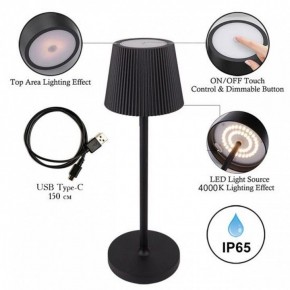 Настольная лампа декоративная Arte Lamp Fuyue A1616LT-1BK в Качканаре - kachkanar.mebel24.online | фото 3