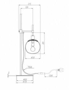 Настольная лампа декоративная Maytoni Erich MOD221-TL-01-N в Качканаре - kachkanar.mebel24.online | фото 3
