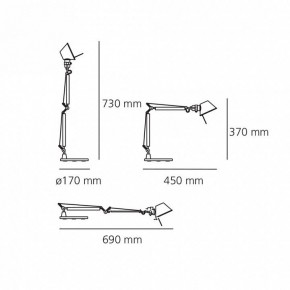 Настольная лампа офисная Artemide  0011860A в Качканаре - kachkanar.mebel24.online | фото