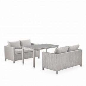 Обеденный комплект плетеной мебели с диванами T256C/S59C-W85 Latte в Качканаре - kachkanar.mebel24.online | фото 1