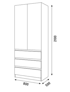 ПАРУС Шкаф 2-х ств. 800 в Качканаре - kachkanar.mebel24.online | фото 3