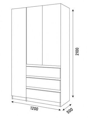 ПАРУС Шкаф 3-х ств. 1200 в Качканаре - kachkanar.mebel24.online | фото 3