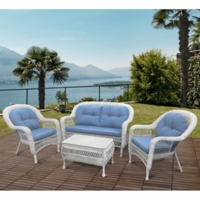 Плетеный комплект для отдыха из искусственного ротанга  LV-520 White/Blue в Качканаре - kachkanar.mebel24.online | фото 1