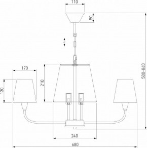 Подвесная люстра Eurosvet Milos 60153/8 латунь в Качканаре - kachkanar.mebel24.online | фото 5