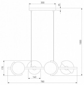 Подвесная люстра Eurosvet Moity 70149/4 черный/латунь в Качканаре - kachkanar.mebel24.online | фото 4