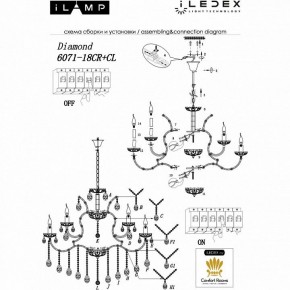 Подвесная люстра iLamp Diamond 6071-18 CR+CL в Качканаре - kachkanar.mebel24.online | фото 2