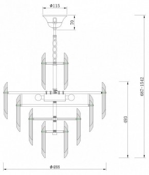 Подвесная люстра Maytoni Flare DIA200PL-06G в Качканаре - kachkanar.mebel24.online | фото 7