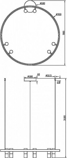 Подвесная люстра Maytoni Halo MOD102PL-L42BK в Качканаре - kachkanar.mebel24.online | фото 4
