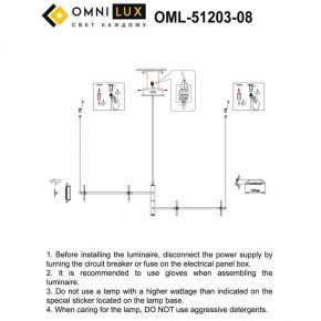 Подвесная люстра Omnilux Indovero OML-51203-08 в Качканаре - kachkanar.mebel24.online | фото 3