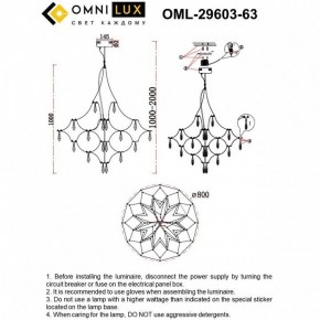 Подвесная люстра Omnilux Perelli OML-29603-63 в Качканаре - kachkanar.mebel24.online | фото 8