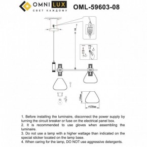 Подвесная люстра Omnilux Trevasco OML-59603-08 в Качканаре - kachkanar.mebel24.online | фото 7