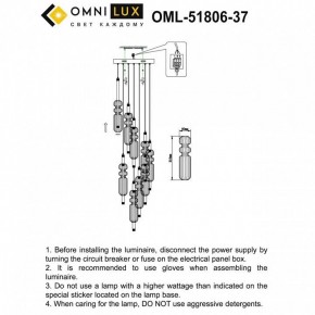 Подвесная люстра Omnilux Vepri OML-51806-37 в Качканаре - kachkanar.mebel24.online | фото 9