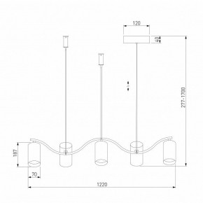 Подвесной светильник Eurosvet Spacer 90103/5 матовый серый/золото в Качканаре - kachkanar.mebel24.online | фото 3