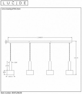 Подвесной светильник Lucide Teun 45471/04/30 в Качканаре - kachkanar.mebel24.online | фото 6