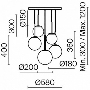 Подвесной светильник Maytoni Basic form MOD321PL-05W в Качканаре - kachkanar.mebel24.online | фото 5