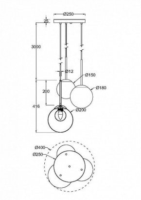 Подвесной светильник Maytoni Basic form MOD521PL-03G в Качканаре - kachkanar.mebel24.online | фото 3