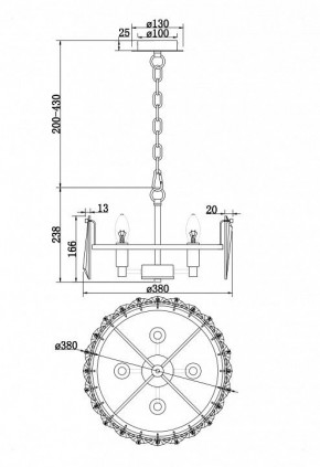 Подвесной светильник Maytoni Puntes MOD043PL-04G в Качканаре - kachkanar.mebel24.online | фото 4