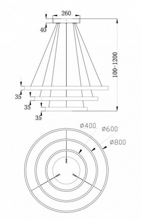 Подвесной светильник Maytoni Rim MOD058PL-L100W4K в Качканаре - kachkanar.mebel24.online | фото 6