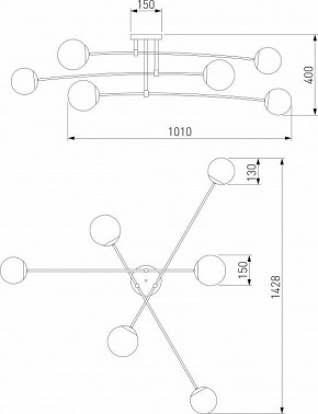 Потолочная люстра Eurosvet Netz 30181/6 латунь в Качканаре - kachkanar.mebel24.online | фото 3