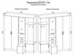 Прихожая Дуся 1.7 УНИ (Дуб Бунратти/Белый Бриллиант) в Качканаре - kachkanar.mebel24.online | фото 2