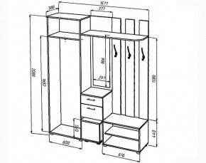 КРИСТИНА Прихожая (Венге/Анкор светлый) УНИ в Качканаре - kachkanar.mebel24.online | фото 2