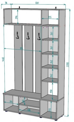 Прихожая с зеркалом V20_M в Качканаре - kachkanar.mebel24.online | фото 2