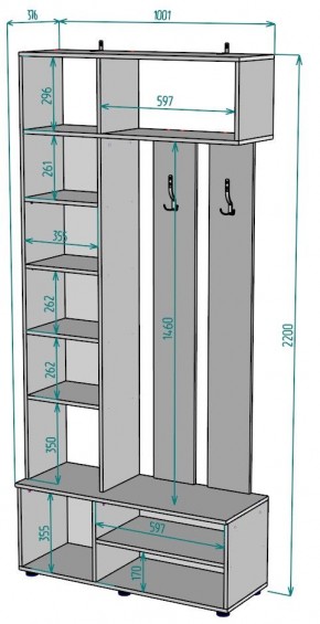 Прихожая с зеркалом V25_M в Качканаре - kachkanar.mebel24.online | фото 2