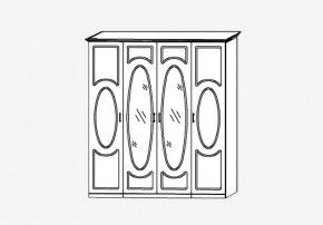 Прованс-2 Шкаф 4-х дверный с 2 зеркалами (Бежевый/Текстура белая платиной золото) в Качканаре - kachkanar.mebel24.online | фото 2