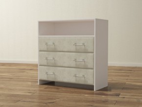 PROxSON Комод Varna (ЛДСП Белая+ткань Белый/Savana Milk (молочный)) 90x40 в Качканаре - kachkanar.mebel24.online | фото 1