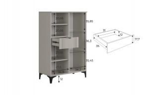 РИЧ Комод 2 со стеклом в Качканаре - kachkanar.mebel24.online | фото 3