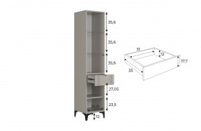 РИЧ Шкаф однодверный со стеклом в Качканаре - kachkanar.mebel24.online | фото 3