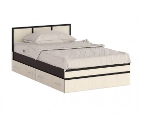 Сакура Кровать с ящиками 1200, цвет венге/дуб лоредо, ШхГхВ 123,5х203,5х80 см., сп.м. 1200х2000 мм., без матраса, основание есть, универсальная сборка в Качканаре - kachkanar.mebel24.online | фото 4