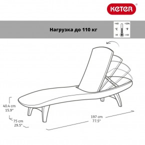 Шезлонг Пацифик (Pacific) графит в Качканаре - kachkanar.mebel24.online | фото 2