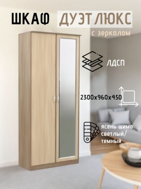 Шкаф 2-х створчатый Дуэт Люкс с зеркалом в Качканаре - kachkanar.mebel24.online | фото 4