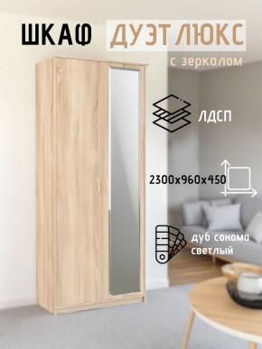Шкаф 2-х створчатый Дуэт Люкс с зеркалом в Качканаре - kachkanar.mebel24.online | фото 7