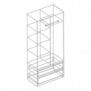 Шкаф 2-ств. с 2 ящиками "Бьянко" в Качканаре - kachkanar.mebel24.online | фото 5